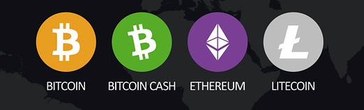 bitcoin,bitcoin cash, ethereum,litecoin
